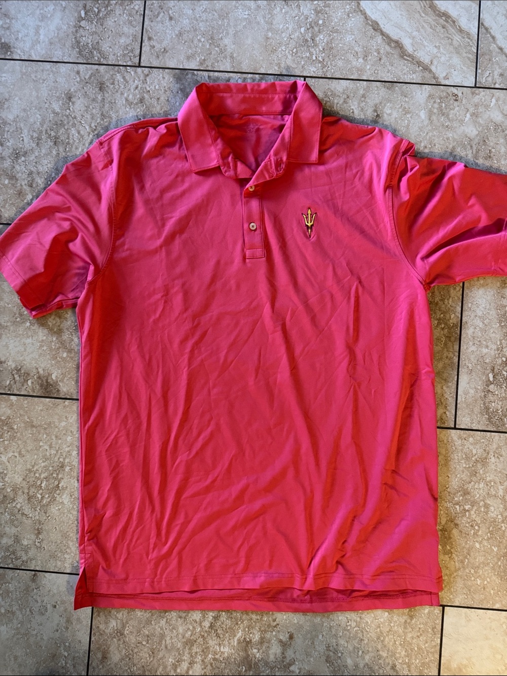 Coral‎ Men's Pink Polo Shirt with ASU LOGO